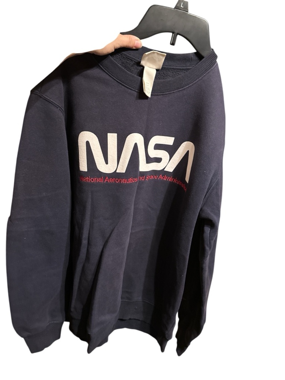 Small H&M NASA Logo Navy Crewneck Sweatshirt